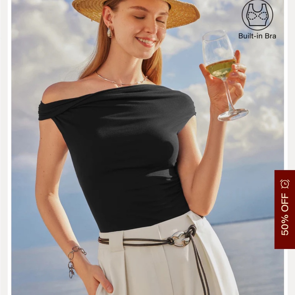 OGL Multi-wear Versatile Necklines White Top